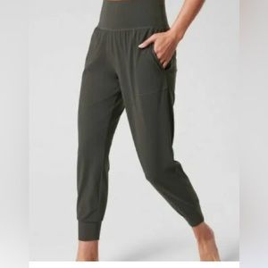 Athleta Salutation Jogger Olive Green Tall Length